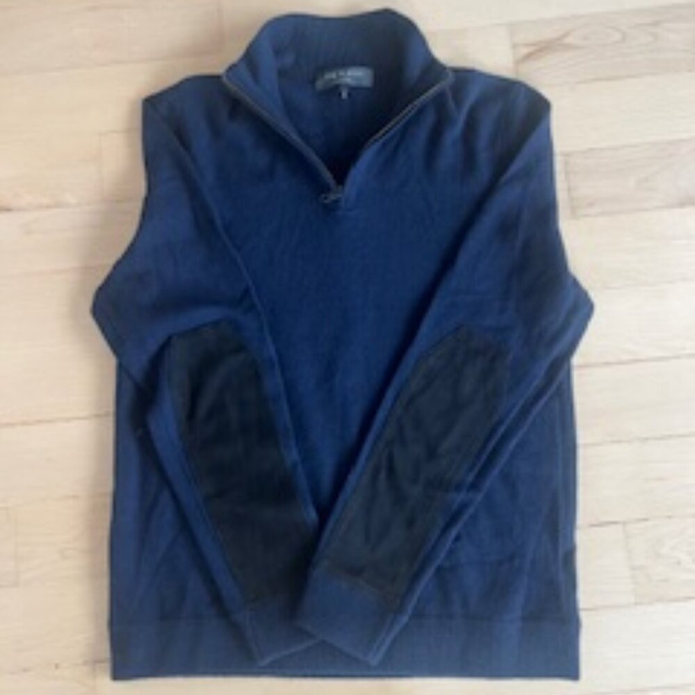Rag & Bone - 100% Merino Wool Sweater - Men's Medium - Dark Navy